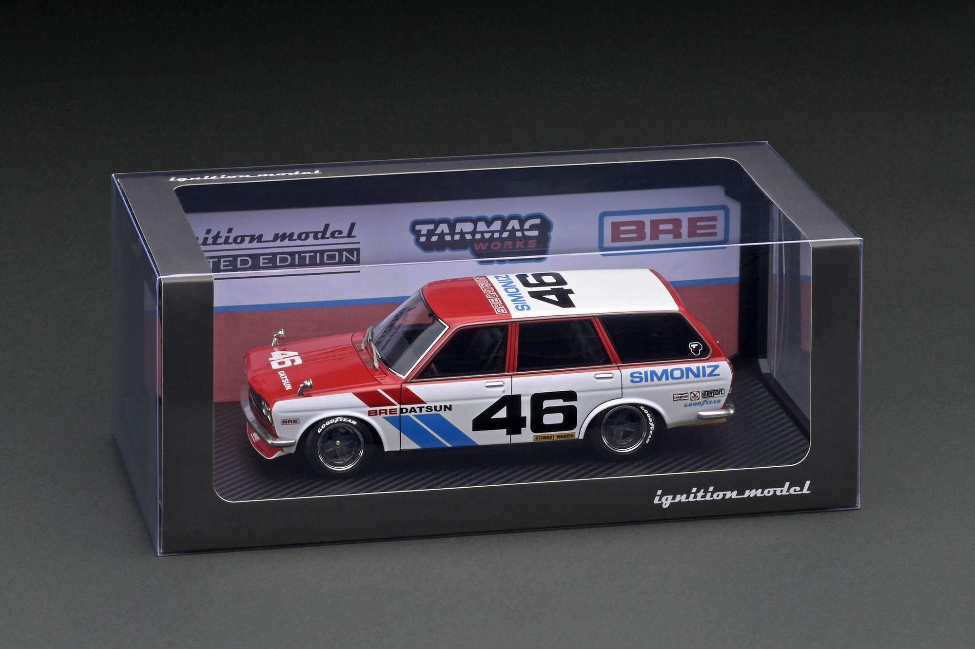 1/18 Scale Datsun Bluebird 510 Wagon BRE Model Car by Tarmac Works - Collectible Diecast Replica for Car Enthusiasts & Display in Home/Office
