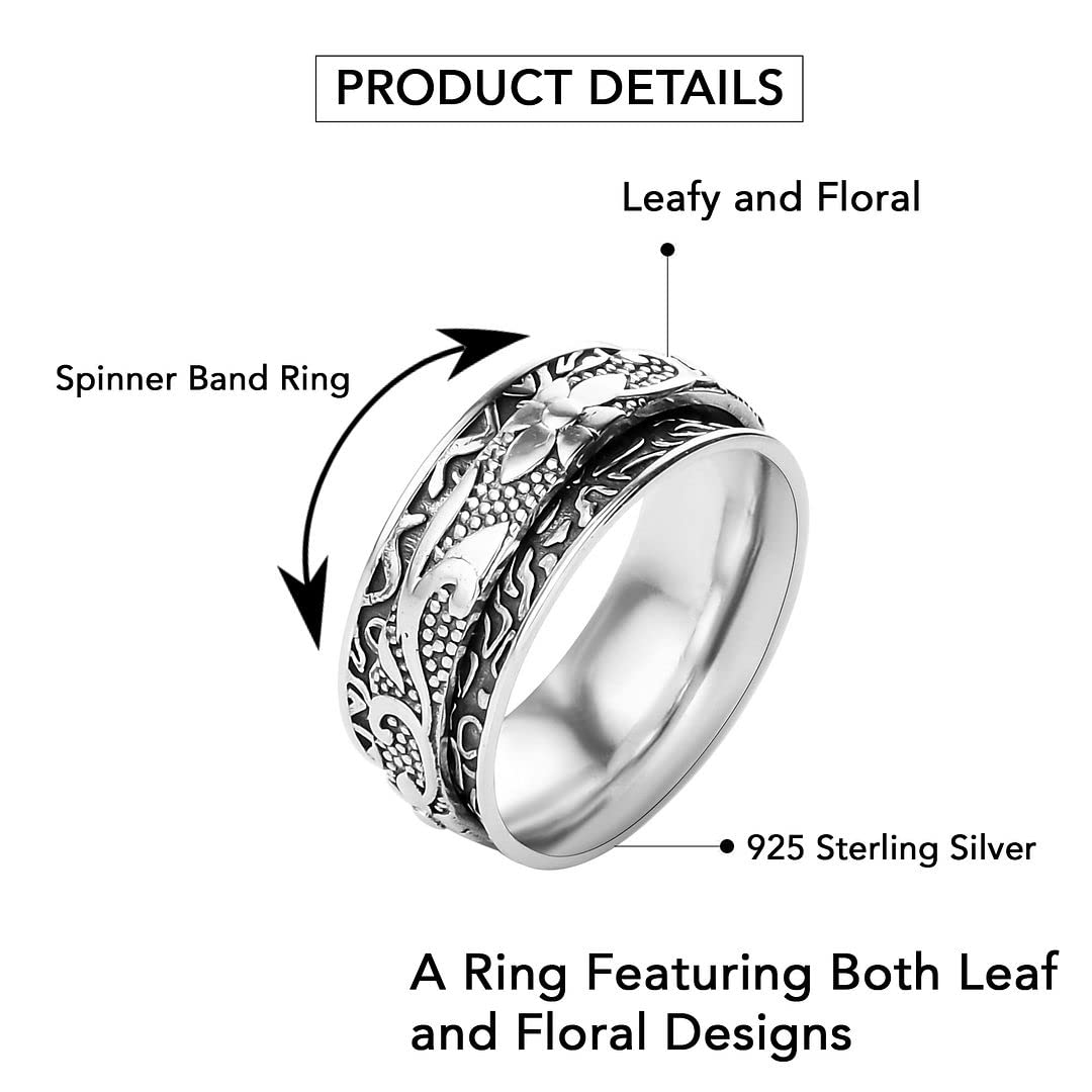 925 Sterling Silver Mom Spinner Ring for Women - Adjustable Spinning Band, Thoughtful Birthday Gift for Mom, Wife, Daughter | Perfect for Mother's Day, Anniversary & Everyday Wear