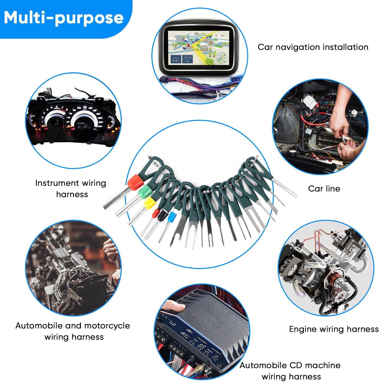 172 Pcs Terminal Removal Tool Kit - Depinning Tool & Electrical Connector Pin Extractor Set for Automotive, Car & Household Devices | Perfect for Wiring Repairs, DIY Projects & Electrical Maintenance