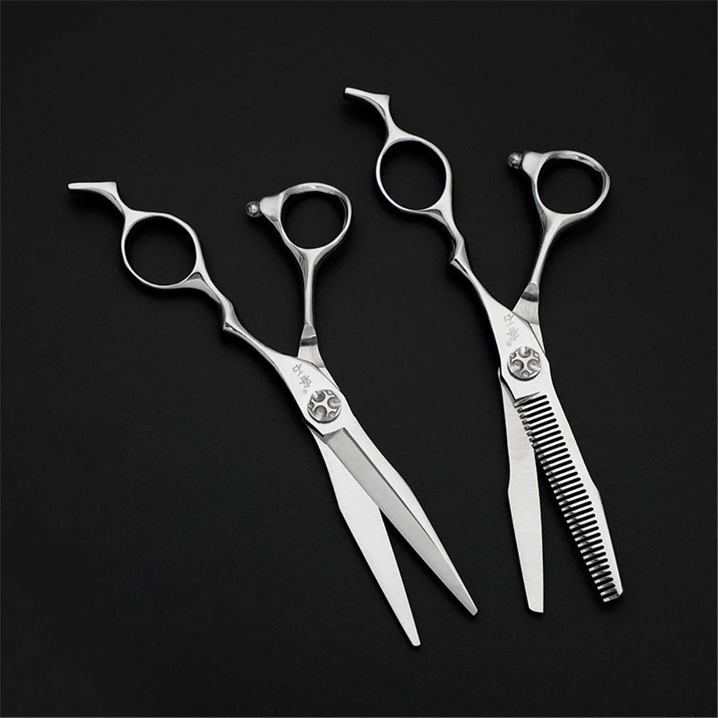 6.0 Inch Professional Hairdressing Scissors Set - Barber & Styling Shears with Straight & Texturizing Scissors - Premium Stainless Steel (Lightweight & Ultra Sharp) - Perfect for Salon Professionals, Home Haircuts & DIY Styling