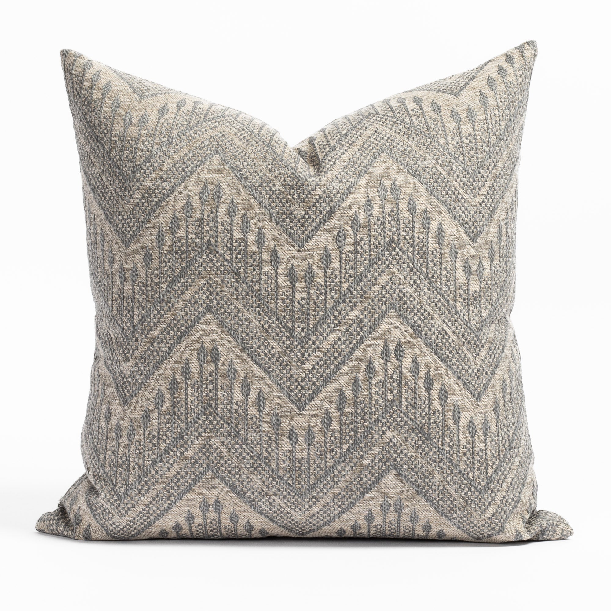 Joyce 22x22 Inch Decorative Throw Pillow Cover - Soft Denim Blue Cushion for Sofa, Bed & Home Decor