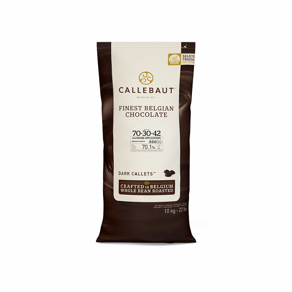 Callebaut Dark Strong 70/30 10KG 70.5% Cocoa Baking Chocolate - Premium Belgian Chocolate for Professional Baking, Desserts & Pastries