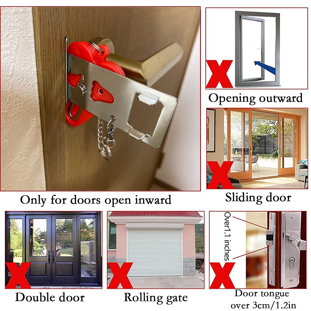 Portable Travel Door Lock & Alarm - 2 Pack Dual Protection Security Kit for Hotels, Homes, Apartments & Dorms | Perfect for Solo Travelers, College Students & Airbnb Guests