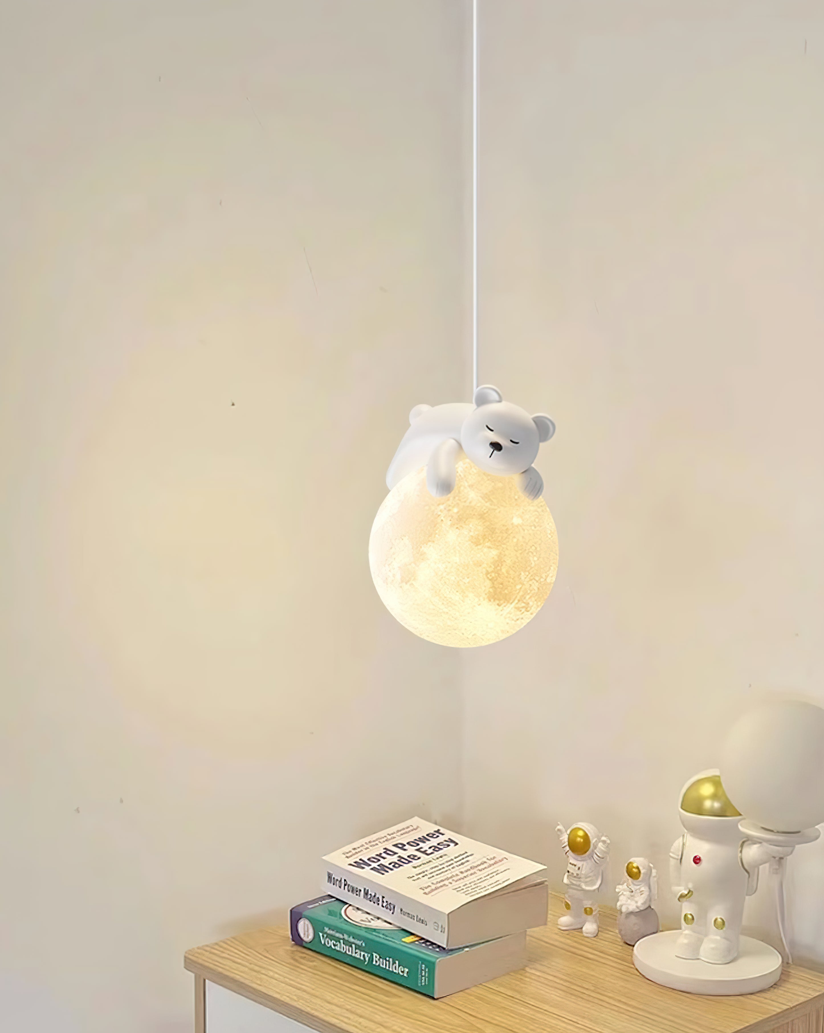Stylish Cream Animal Pendant Lamp - Modern Nursery Decor, Kids Room Lighting & Boho Home Accent