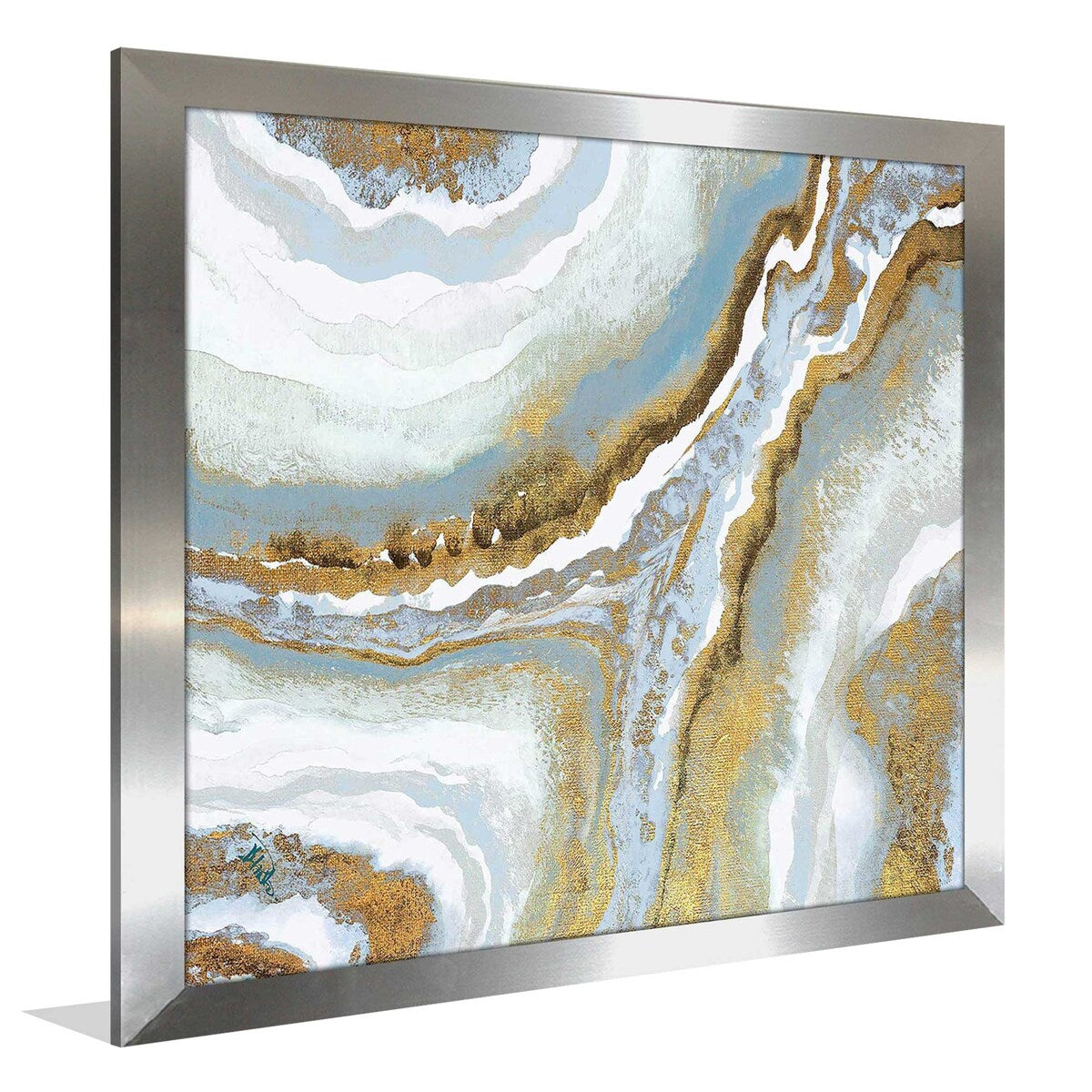 Blue Agate Square Acrylic Print - Elegant Wall Art Decor for Home, Office & Gifts | Perfect for Living Room, Bedroom & Workspace
