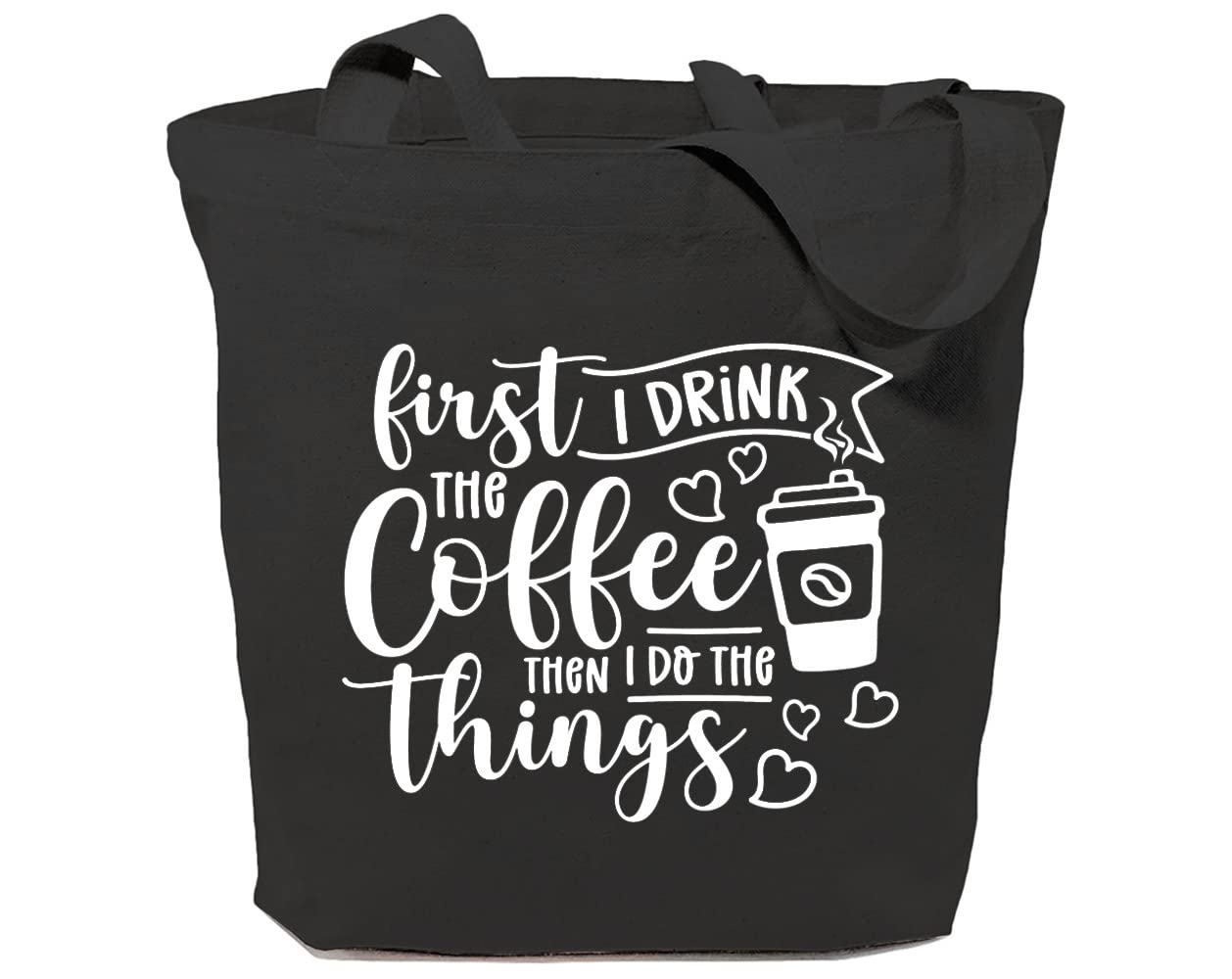 Funny Coffee Tote Bag for Women - Reusable Grocery Shopping Bag for Work & Errands