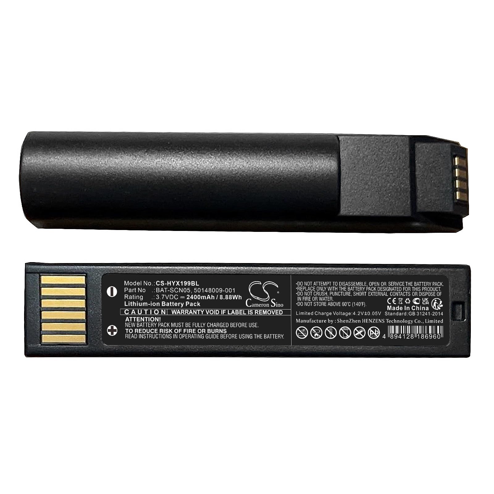 (2-Pack) 2400mAh Replacement Battery for Honeywell Granit XP 1990iSR, XP 1952, XP 1902GHD - Compatible with BAT-SCN05 & 50148009-001 - Long-Lasting Power for Barcode Scanners in Retail, Warehouse & Logistics