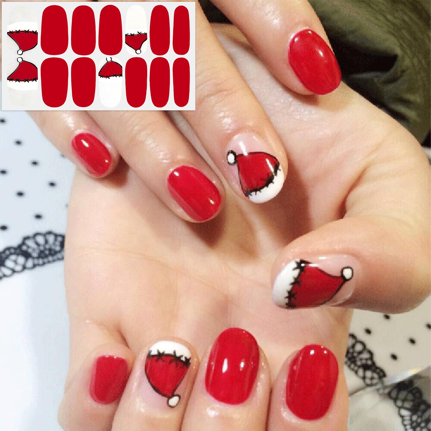 SILPECWEE 6 Sheets Christmas Nail Polish Strips for Women - Self-Adhesive Nail Wraps, Manicure Stickers with Nail File - Holiday Nail Art Accessories for Fingernails & Toes - Perfect for Parties, Gifts & Festive Nail Designs