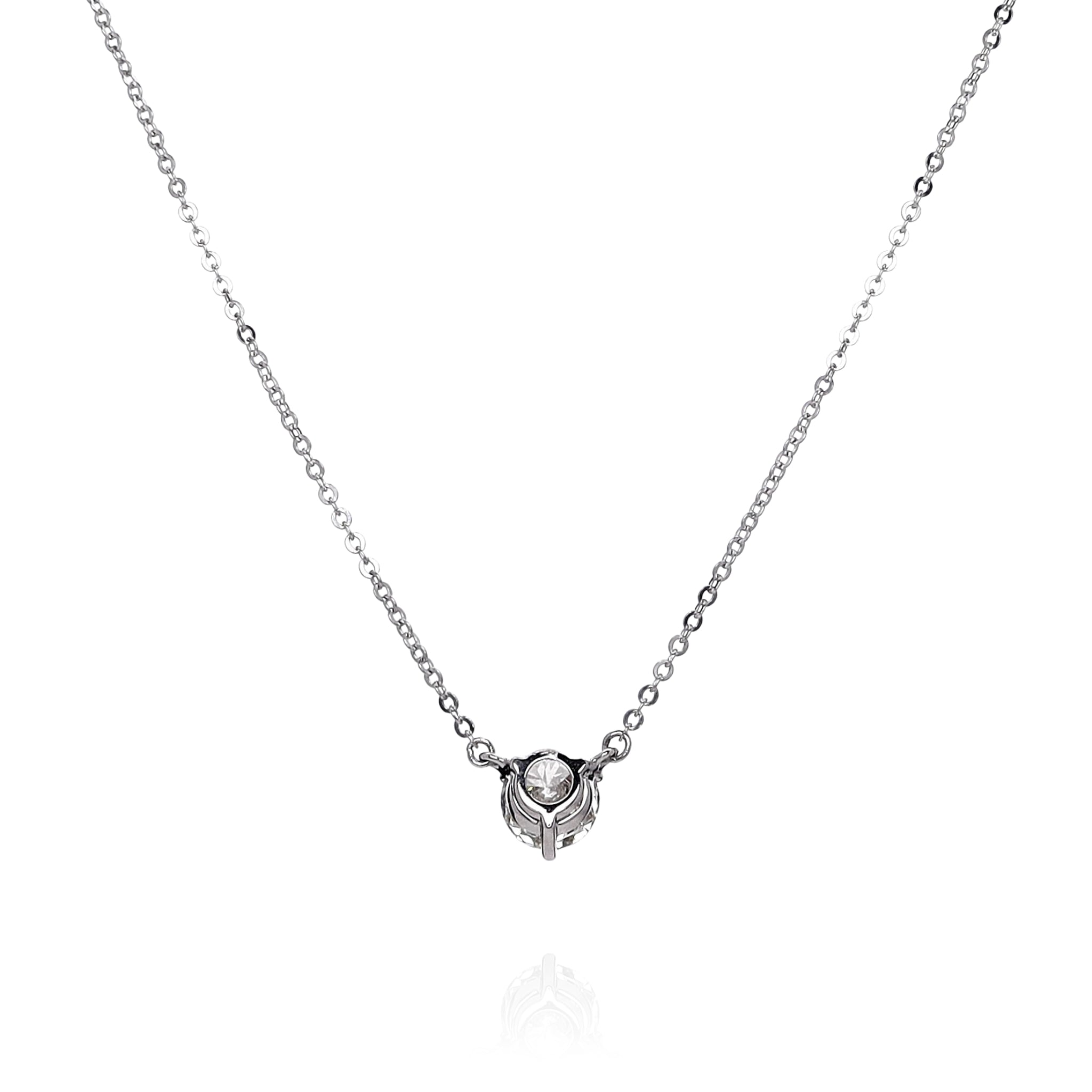 14K White Gold 1.13 Carat Diamond Solitaire Pendant Necklace for Women - Elegant Everyday Jewelry & Special Occasion Gift