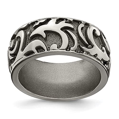 ICE CARATS Edward Mirell Titanium 11mm Band Ring - Elegant Wedding Ring for Men, Stylish Fashion Jewelry Gift for Dad, Husband & Boyfriend - Perfect for Anniversaries, Engagements & Special Occasions