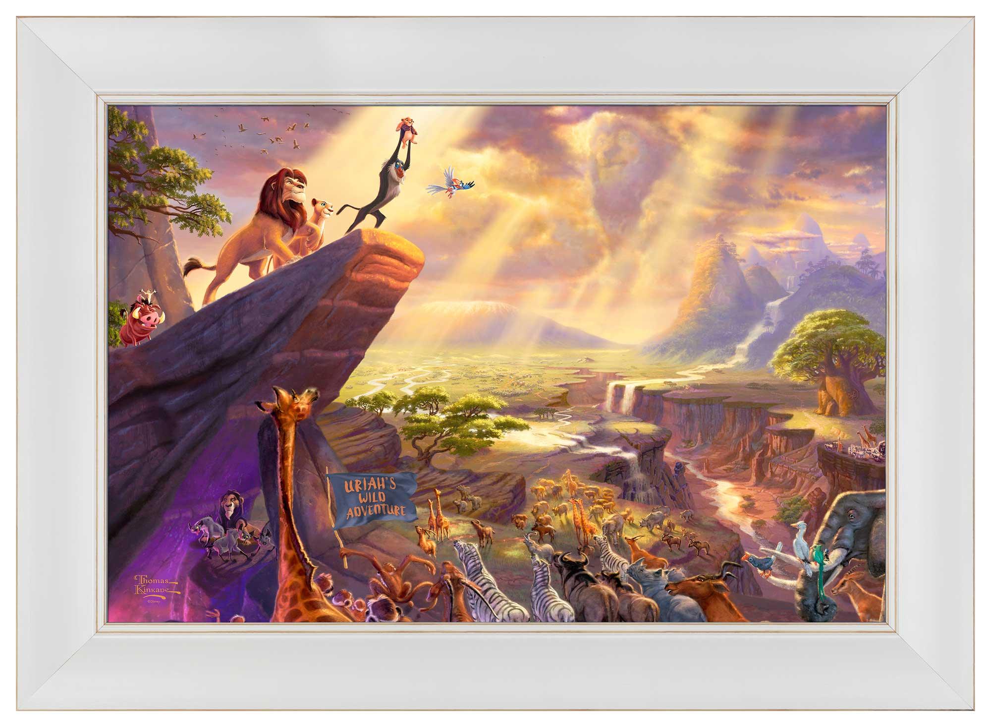 Personalized Disney The Lion King Framed Canvas Wall Art - Custom Name & Date - Perfect for Kids Room Decor, Nursery, Birthday Gifts & Disney Themed Home Decor