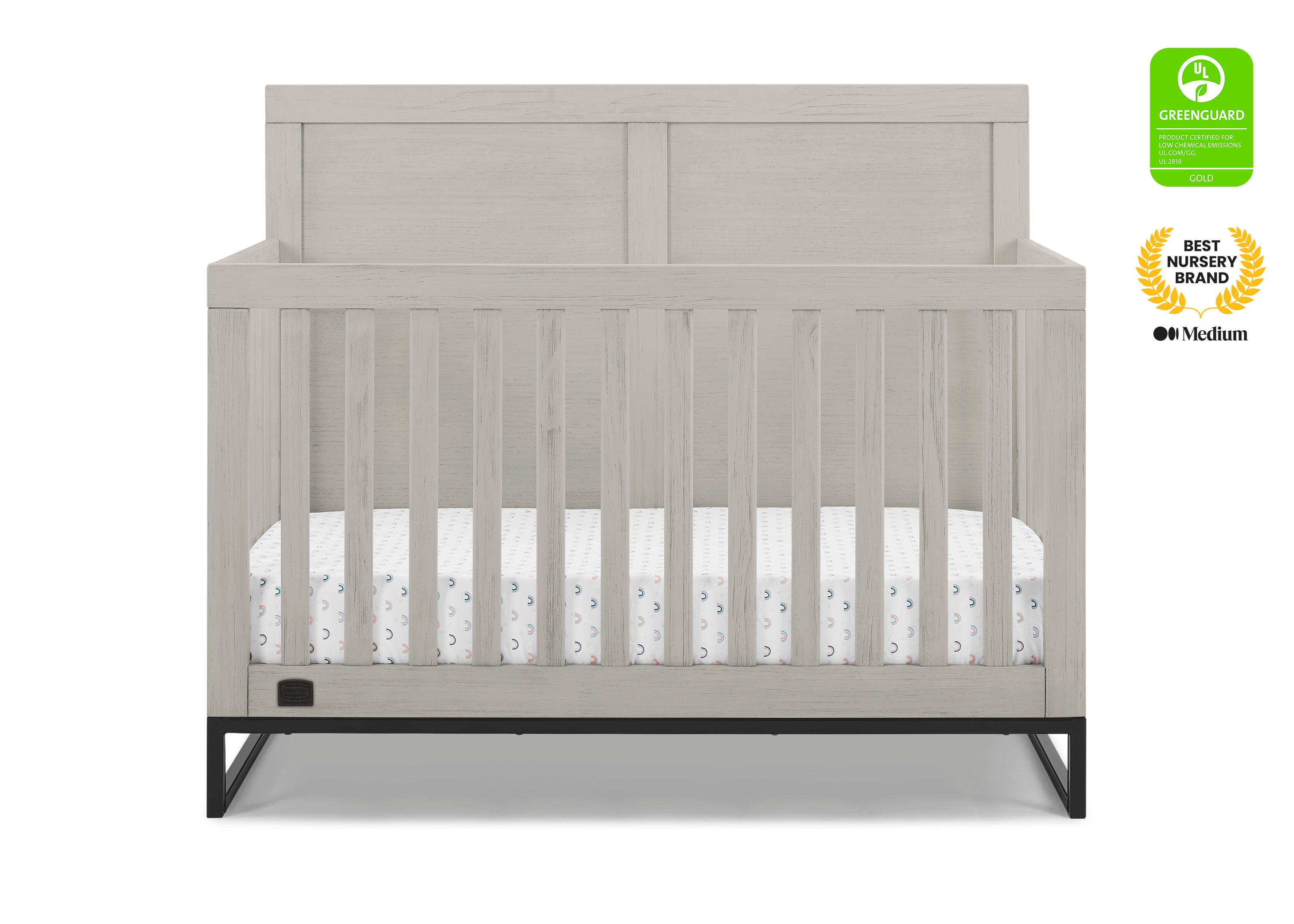 Foundry 6-in-1 Convertible Baby Crib to Toddler Bed - White Nursery Furniture for Boys & Girls - Perfect for Newborns to Teens Bedroom & Daycare Use