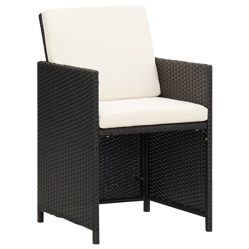 **2-Piece Outdoor Patio Chair Set with High Back & Deep Seating - Black Poly Rattan with Cushions & Pillows - Perfect for Porch, Deck, Garden, Backyard & Poolside Relaxation**