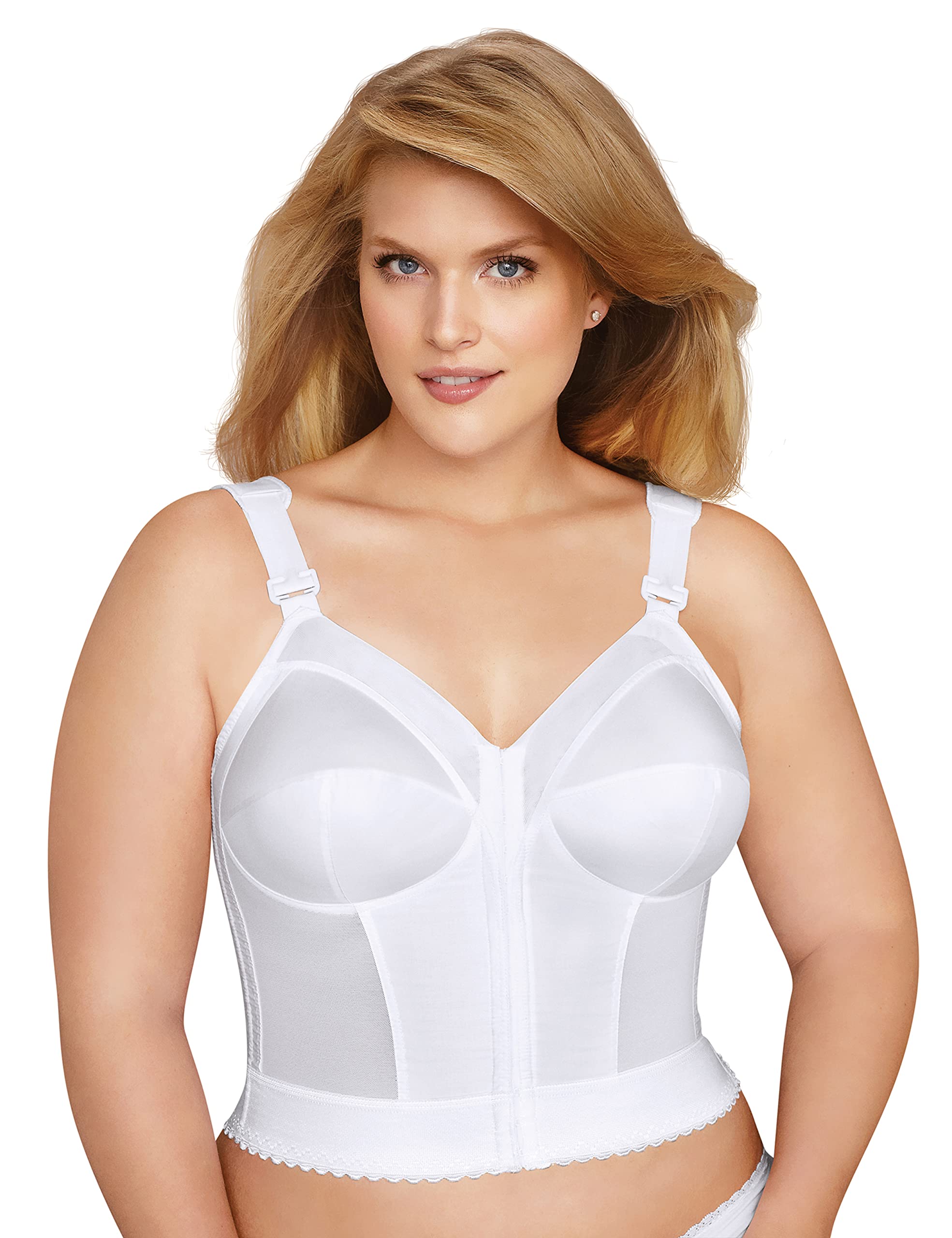 Exquisite Form 5107530 Wireless Posture Support Bra - Front Closure Longline Slimming Bra for Women | Perfect for Yoga, Workouts & Everyday Comfort