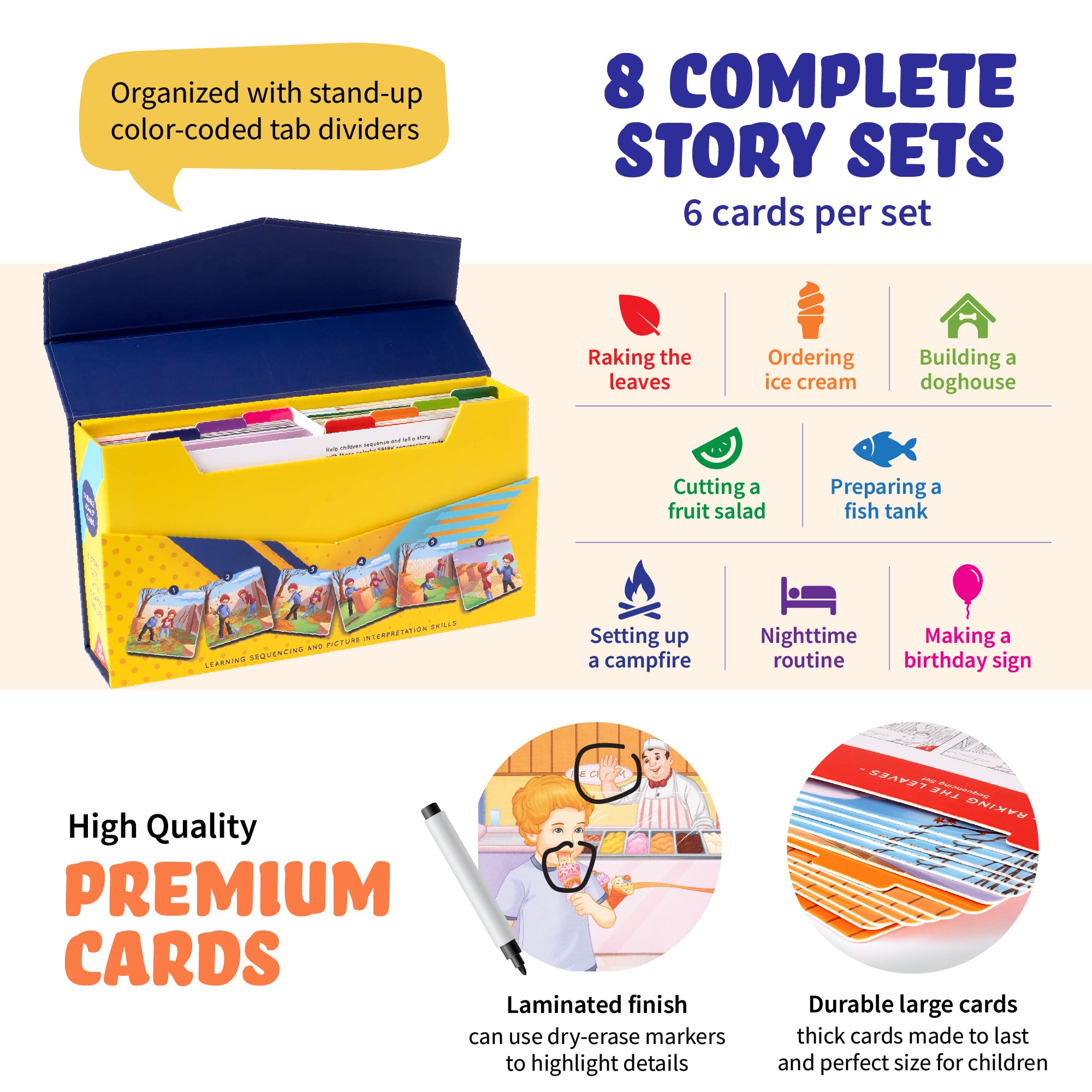SPARK INNOVATIONS Storytelling & Sequencing Cards Bundle (3 Sets) - Educational Speech Therapy Games for Kids, Learning Toys for Language Development - Perfect for Classroom, Homeschool & Therapy Sessions