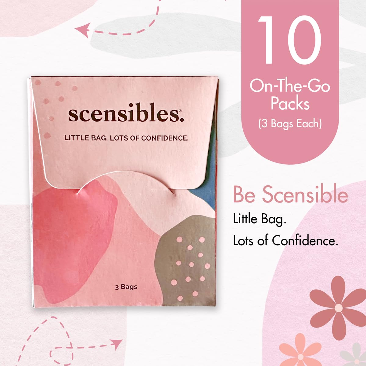 Disposable Travel Hygiene Bags - 30 Count (10 Packs of 3) for Tampons, Pads, Condoms & Personal Care - Compact, Odor-Controlling & Discreet Waste Solution - Perfect for Travel, Gym, Office & On-the-Go Use