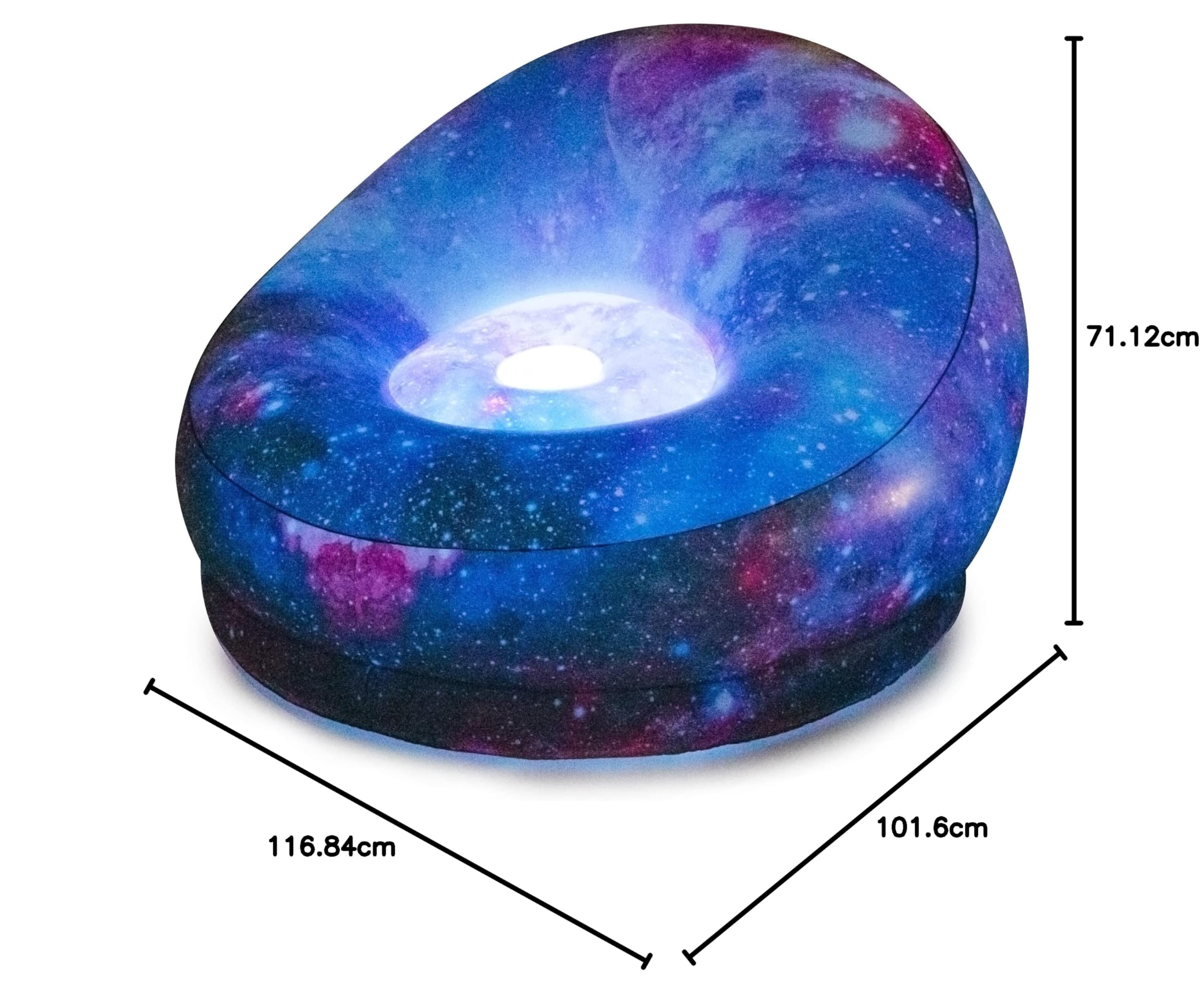 Inflatable LED Light Up Chair - Air Candy Galaxy Hubble Telescope Illuminated Gaming Chair for Adults & Teens - Perfect for Bedroom Decor, Gaming Setup, Outdoor Parties & Relaxation