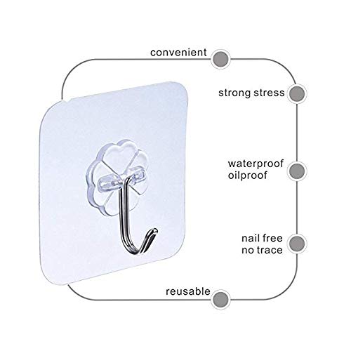CH & ME Heavy Duty Adhesive Wall Hooks - Strong Sticky Hooks for Hanging Pictures, Keys, Towels & Decor - No Nails Damage-Free Solution for Home, Office & Dorm Room Organization