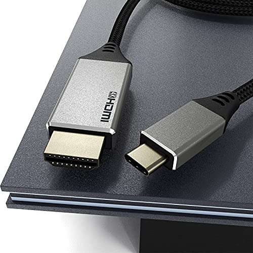 4K USB C to HDMI Cable 10FT - Nylon Braided Type-C to HDMI Cord for MacBook Pro, iPad, Samsung Galaxy - Home Office & Entertainment Setup