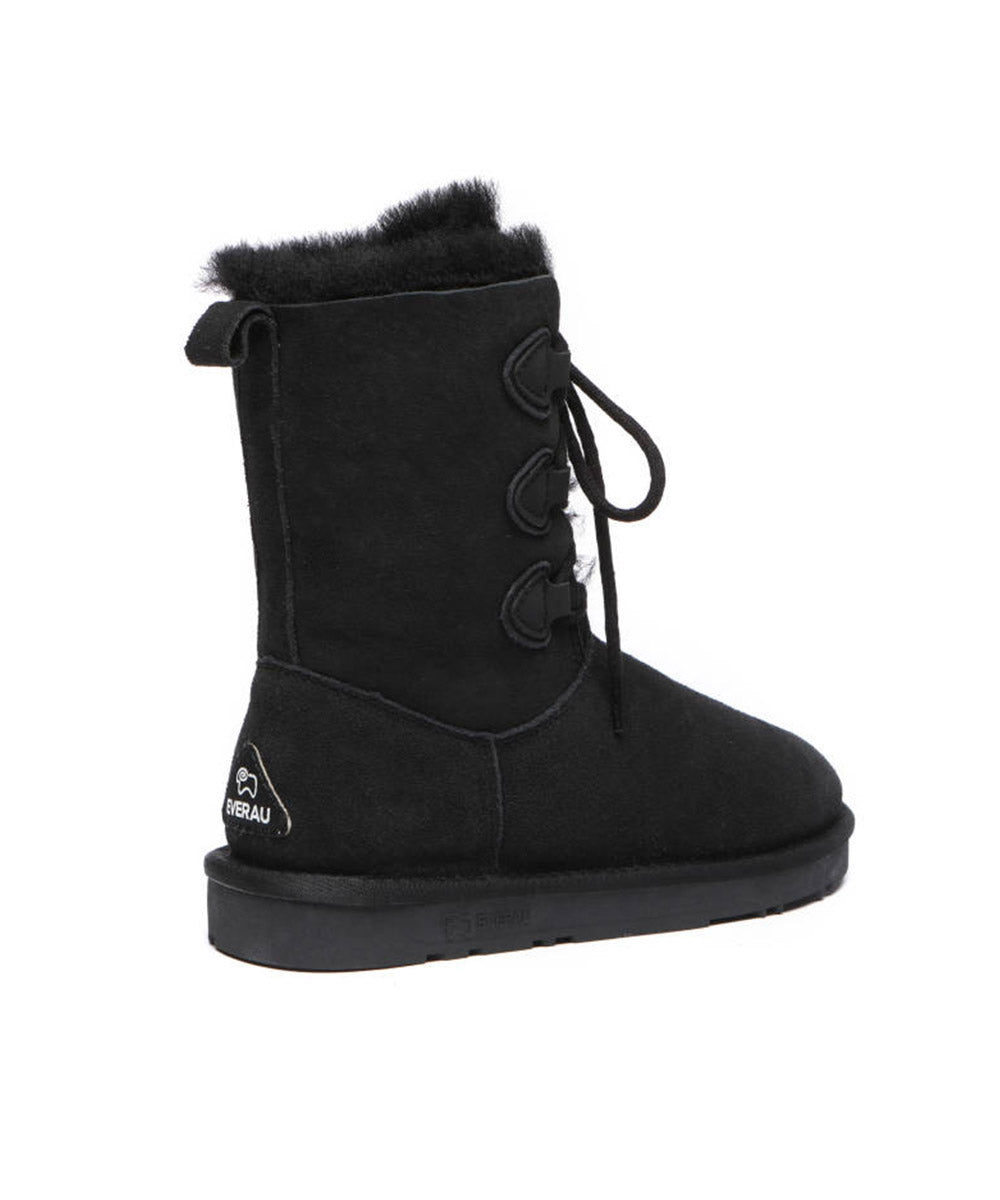Women's Adel Lace Up Boots - Stylish Ankle Boots for Women, Comfortable Leather Booties with Side Zipper, Perfect for Fall/Winter Fashion, Office & Casual Outfits