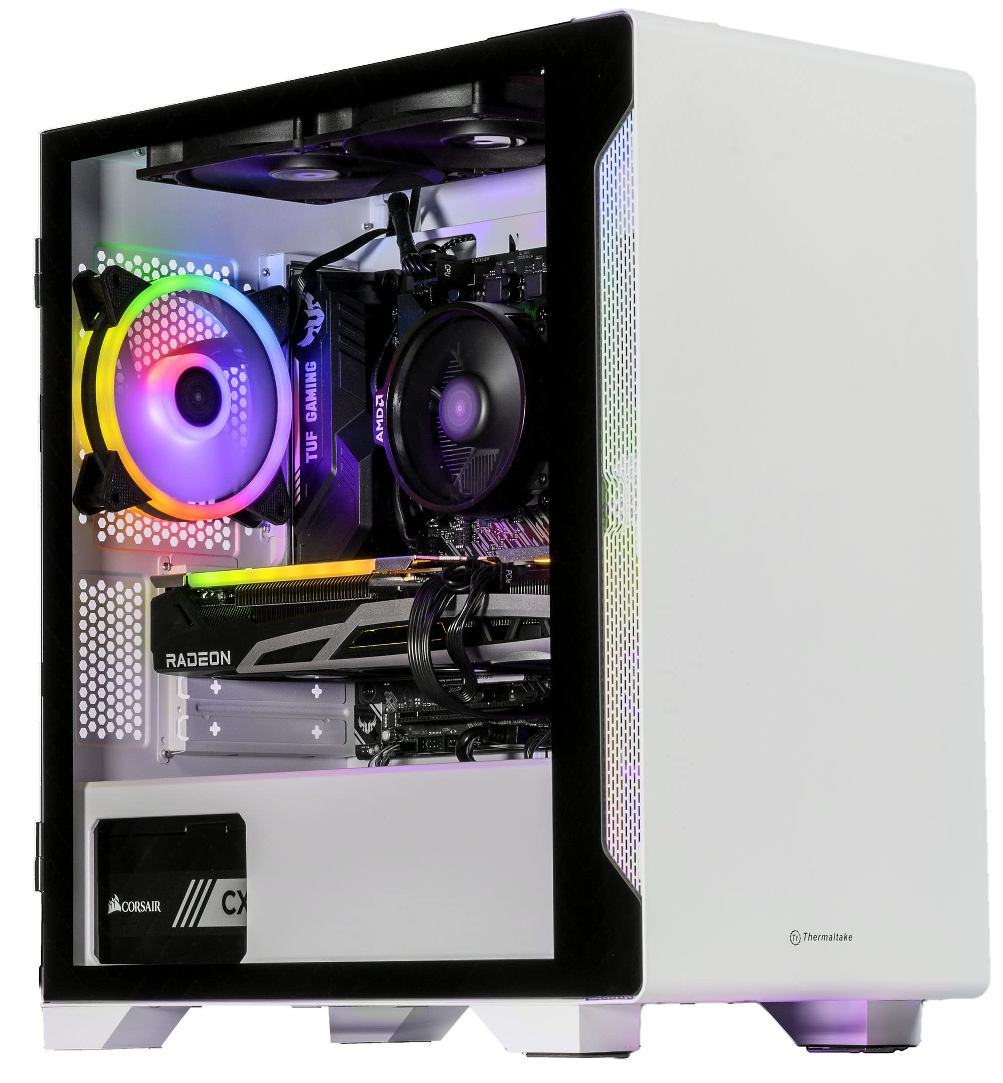 Velztorm Nix Custom Gaming PC - AMD Ryzen 5 5600X, 16GB RAM, 512GB SSD + 1TB HDD, Radeon RX 6700 XT, Windows 10 - Snow White | High-Performance Desktop for Gaming, Streaming & Content Creation