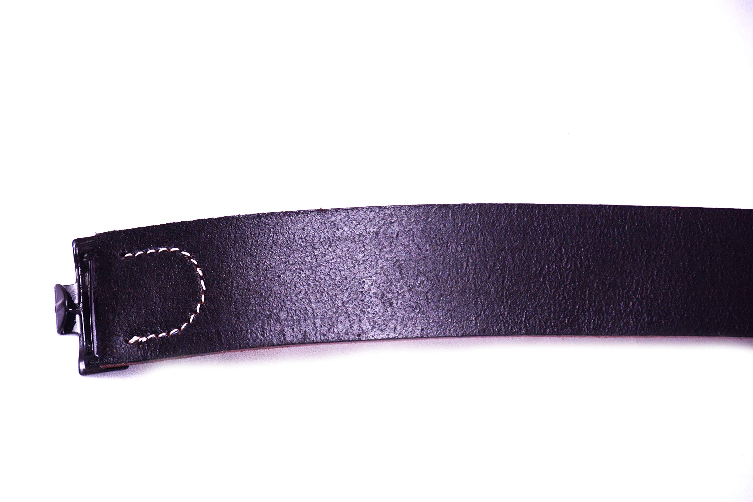 Original German WWI Black Leather Equipment Belt - Authentic Military Reproduction for Reenactment, Collectors & Historical Display