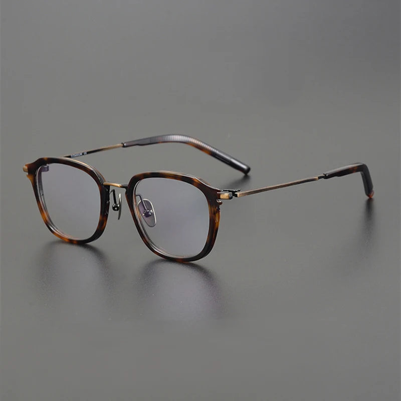 Stylish Black Acetate & Titanium Square Eyeglasses for Women - Full Rim Frame M110 | Perfect for Office, Reading & Everyday Fashion