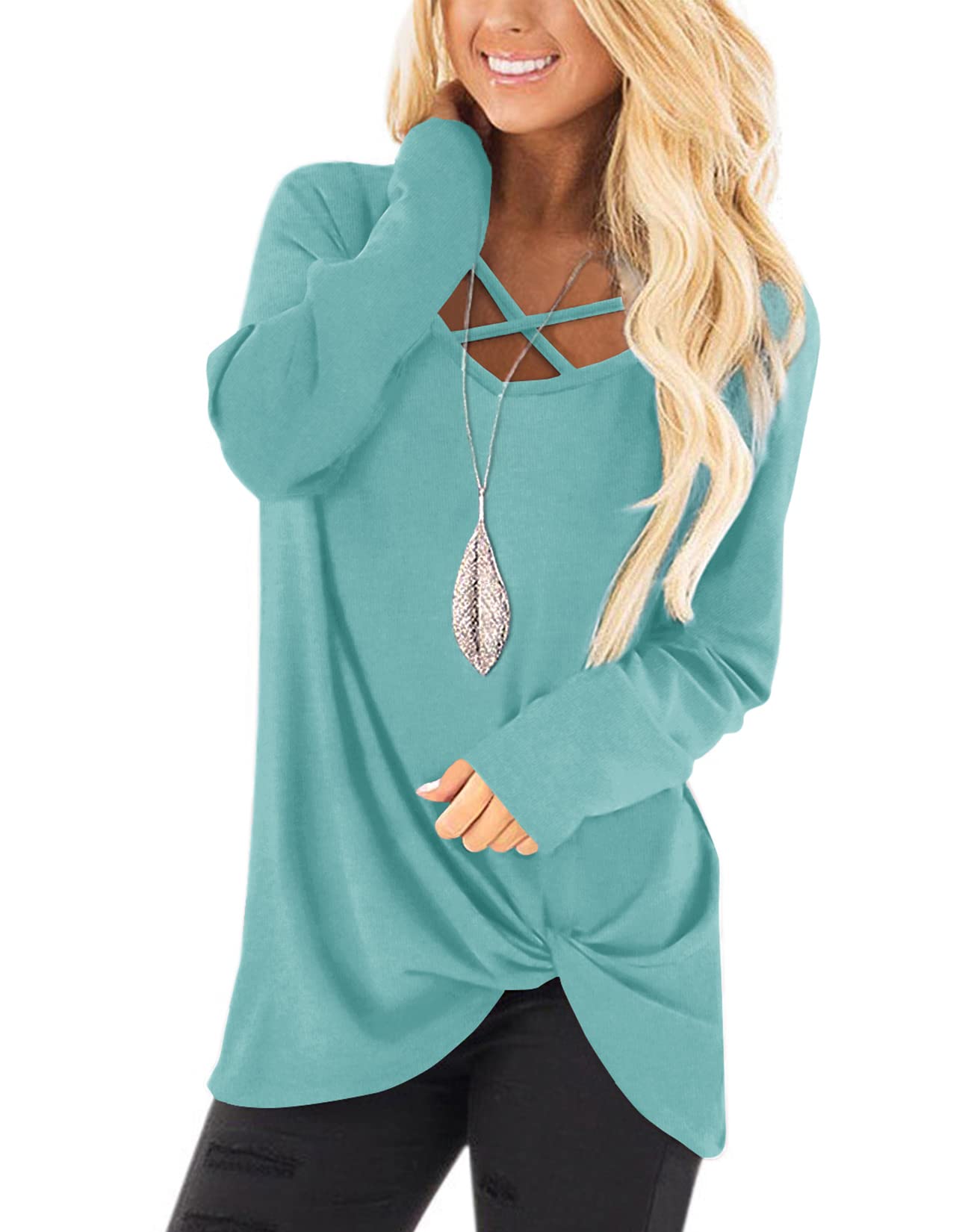 NIASHOT Women's Long Sleeve V-Neck Sweater Top | Fall Casual Knit Shirt | Perfect for Office Wear, Date Nights & Autumn Layering