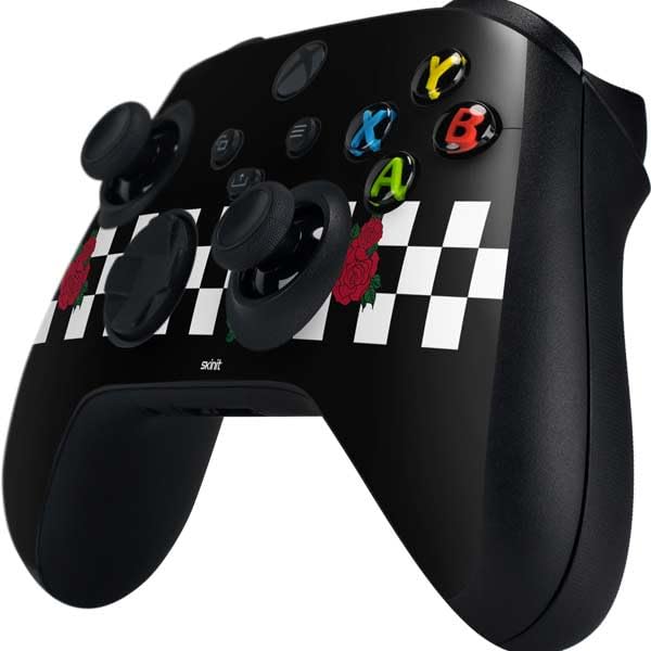 Custom Rose Checkerboard Gaming Skin Decal for Xbox Series X Controller | Protective Vinyl Cover | Perfect for Gaming Enthusiasts & Streamers