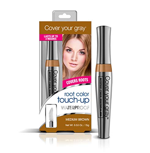 Waterproof Root Touch-Up for Gray Hair - Medium Brown (Pack of 6) | Quick & Easy Hair Color Cover for Home Use, Travel & Daily Styling