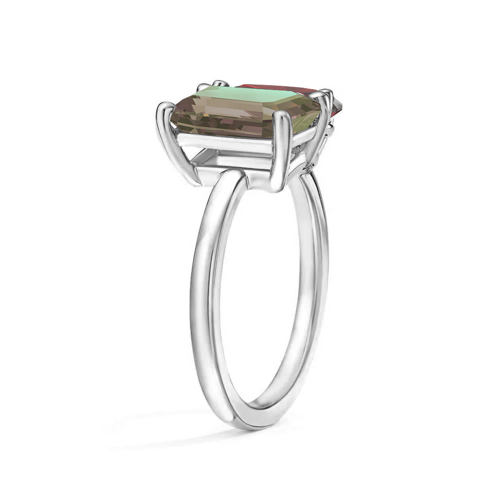 Personalized Alexandrite Toi et Moi Anniversary Ring - Custom Birthstone Jewelry for Couples, Engagements & Romantic Gifts