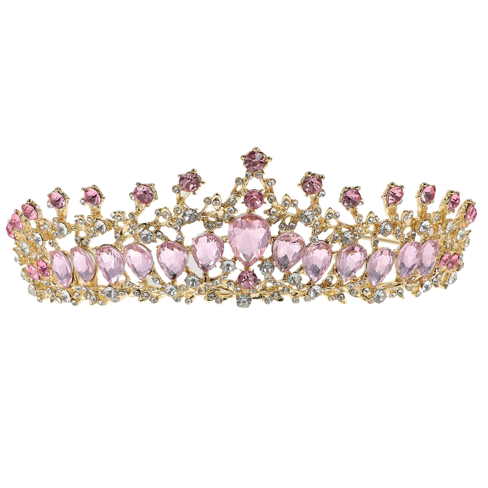 POPETPOP Rhinestone Bridal Tiara Crown - Alloy Wedding Queen Headband with Crystal Drops for Bride, Birthday & Special Events | Perfect for Bridal Showers, Weddings, Prom & Pageants