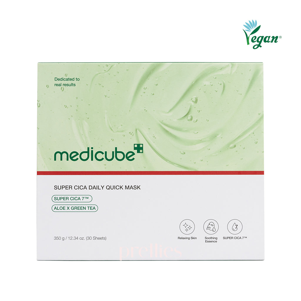 Medicube Super Cica Daily Quick Mask 30 Sheets - Korean Skincare for Acne & Sensitive Skin - Perfect for Daily Hydration & Soothing