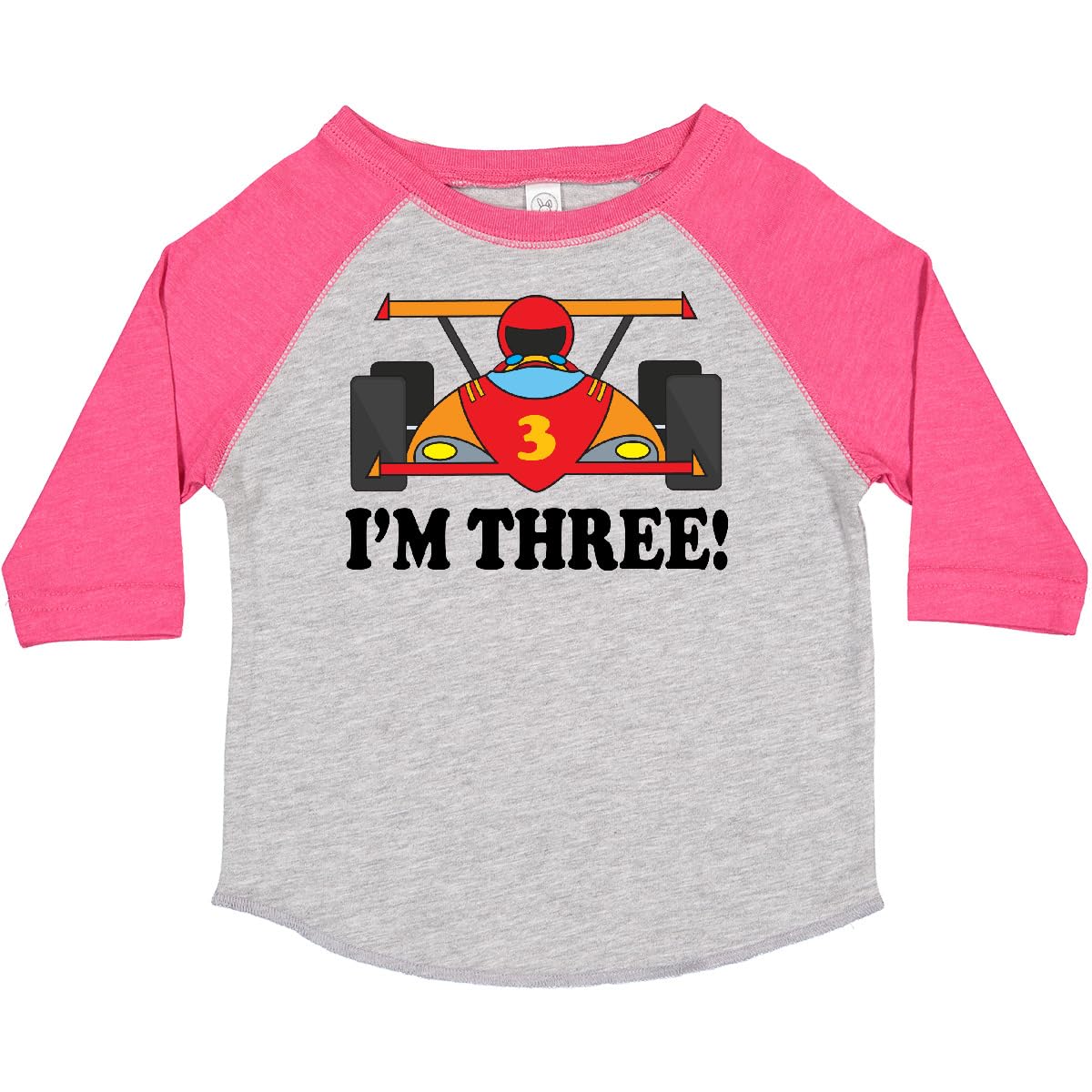 Inktastic Race Car 3rd Birthday Toddler T-Shirt - Cute Toddler Boy Outfit for 3rd Birthday Party, Car Theme Celebration & Casual Wear