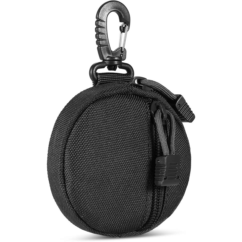 Upgraded Small MOLLE Pouch Accessories - 2PCS Tactical EDC Pouches for Military Gear, Keychain, Coin Purse, Wallet & Wireless Headset Storage (Black) - Perfect for Outdoor Adventures, Hiking & Everyday Carry Essentials