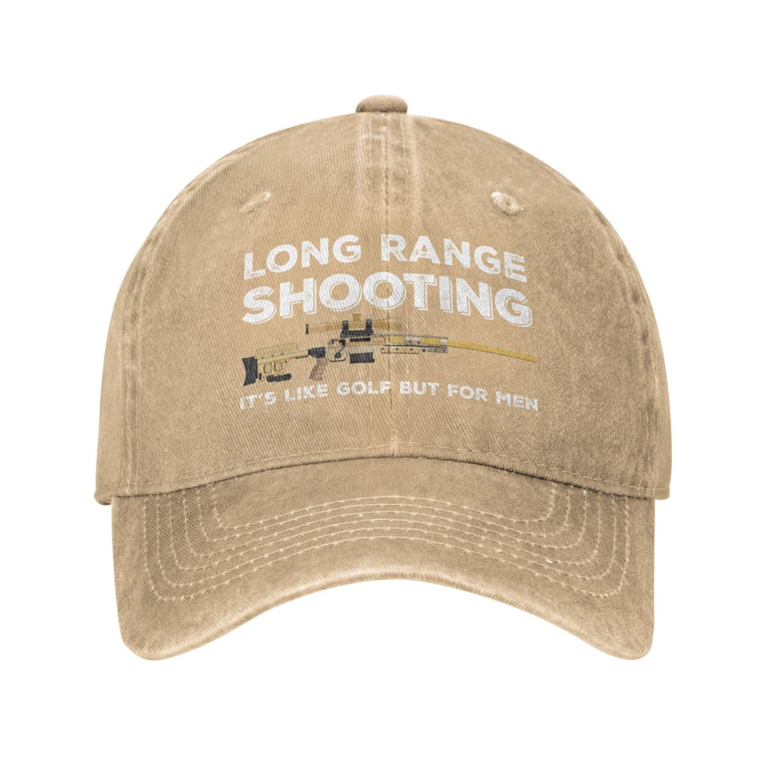 Funny Long Range Shooting Hat - Vintage Golf Style Cap for Men & Dads - Perfect for Hunting, Outdoor Sports & Casual Wear