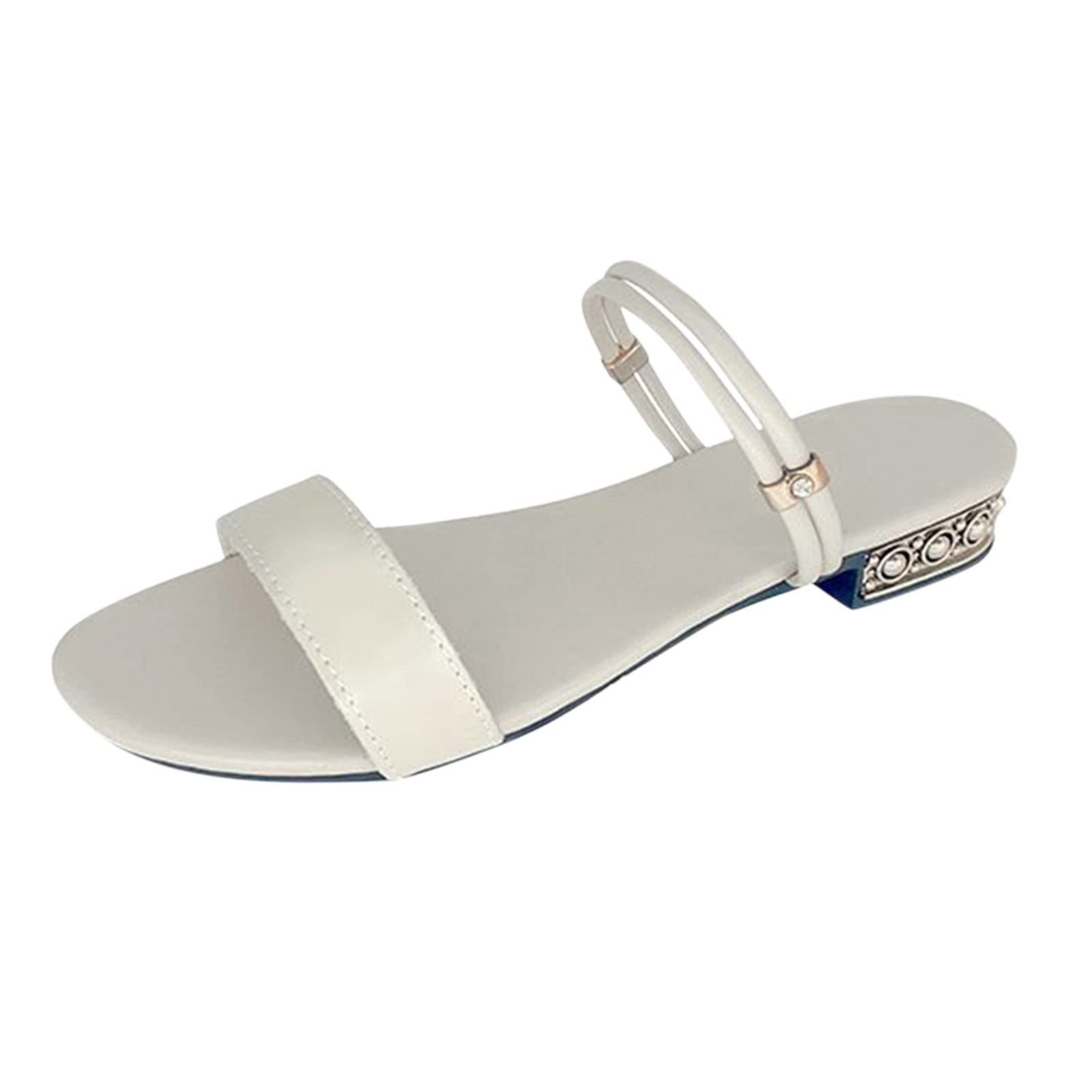 Elegant Nude Wedding Flats for Bride – Women's Dressy Sandals Size 10 – Perfect for Beach Weddings & Formal Occasions