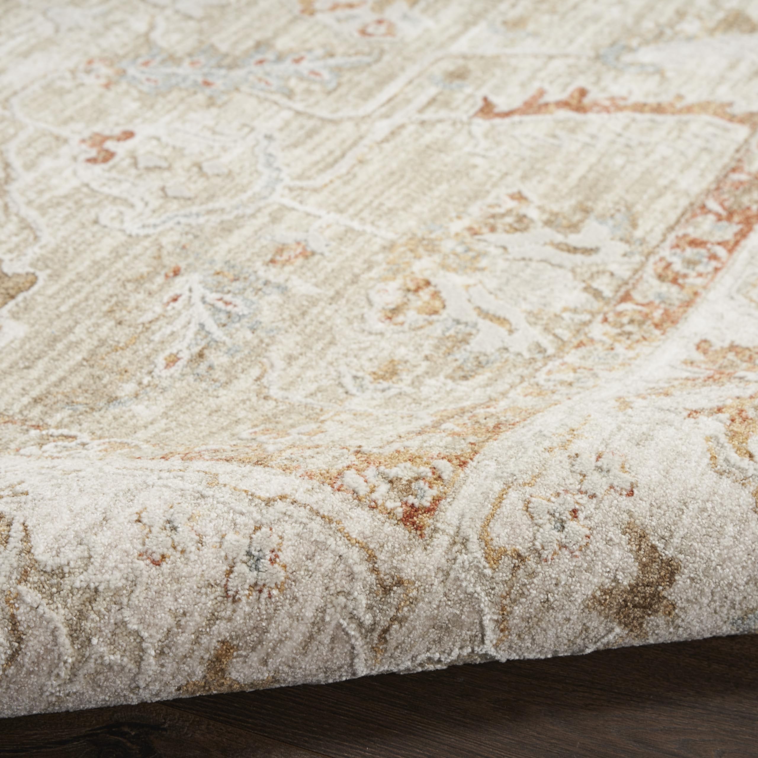 Nourison Asher Sage Ivory 4' x 6' Area Rug - Easy Clean, Non-Shedding, Stain Resistant - Perfect for Bedroom, Living Room, Dining Room & Kitchen Decor | Soft & Durable for High Traffic Areas