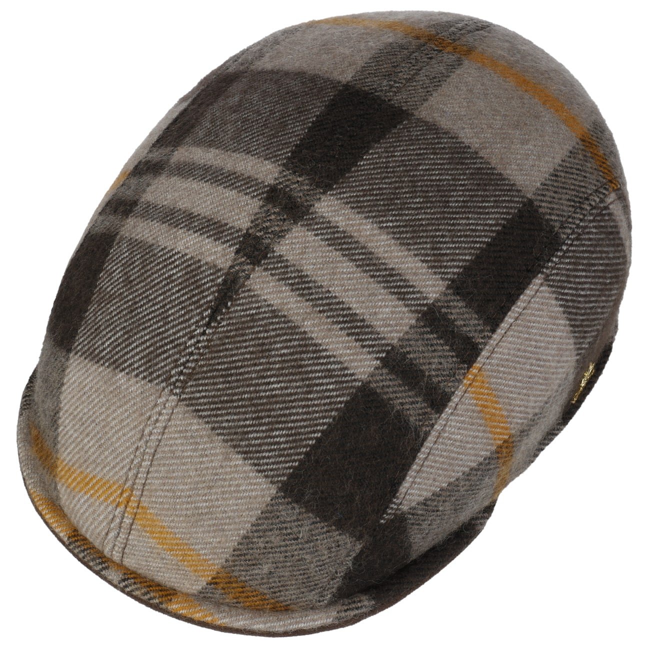 Lierys Wool Check Flat Cap for Men - Classic British Style Winter Hat for Outdoor Activities, Hiking, and Casual Wear