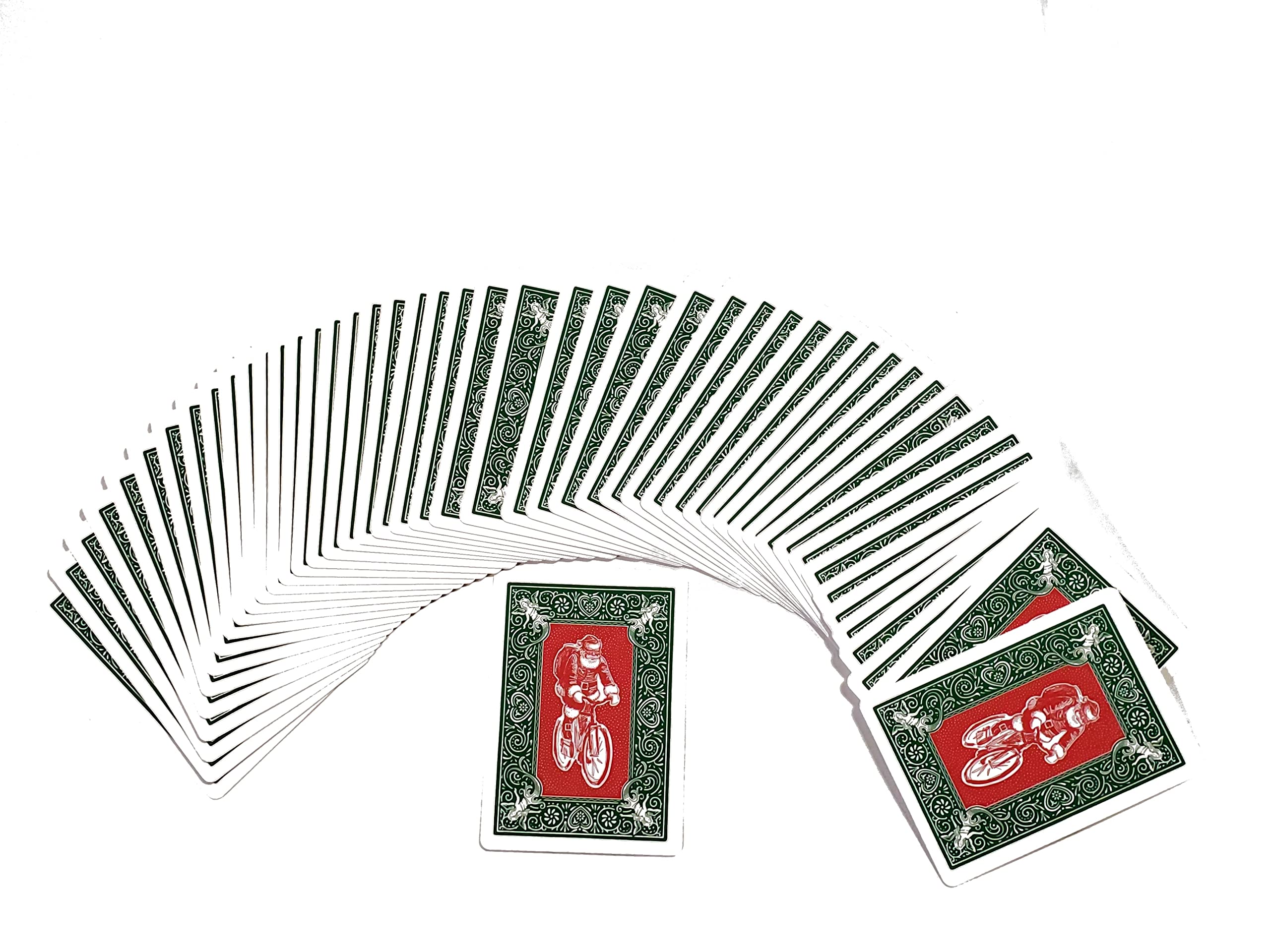 Green Bicycle Playing Cards with Red Santa Design - Perfect for Holiday Parties, Gifts, and Family Game Nights