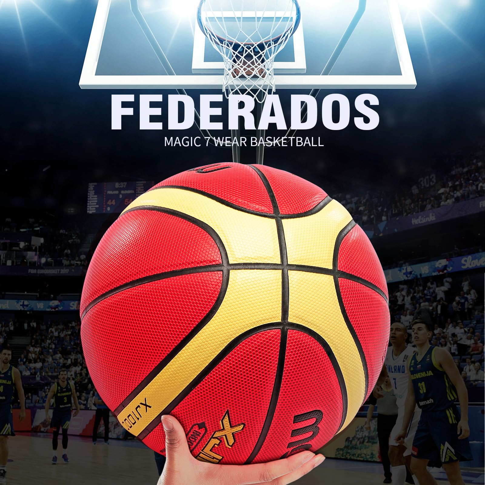 M.A.K XJ1000 Basketball Size 5-7 - Durable Indoor/Outdoor Training Ball for Courts & Backyard