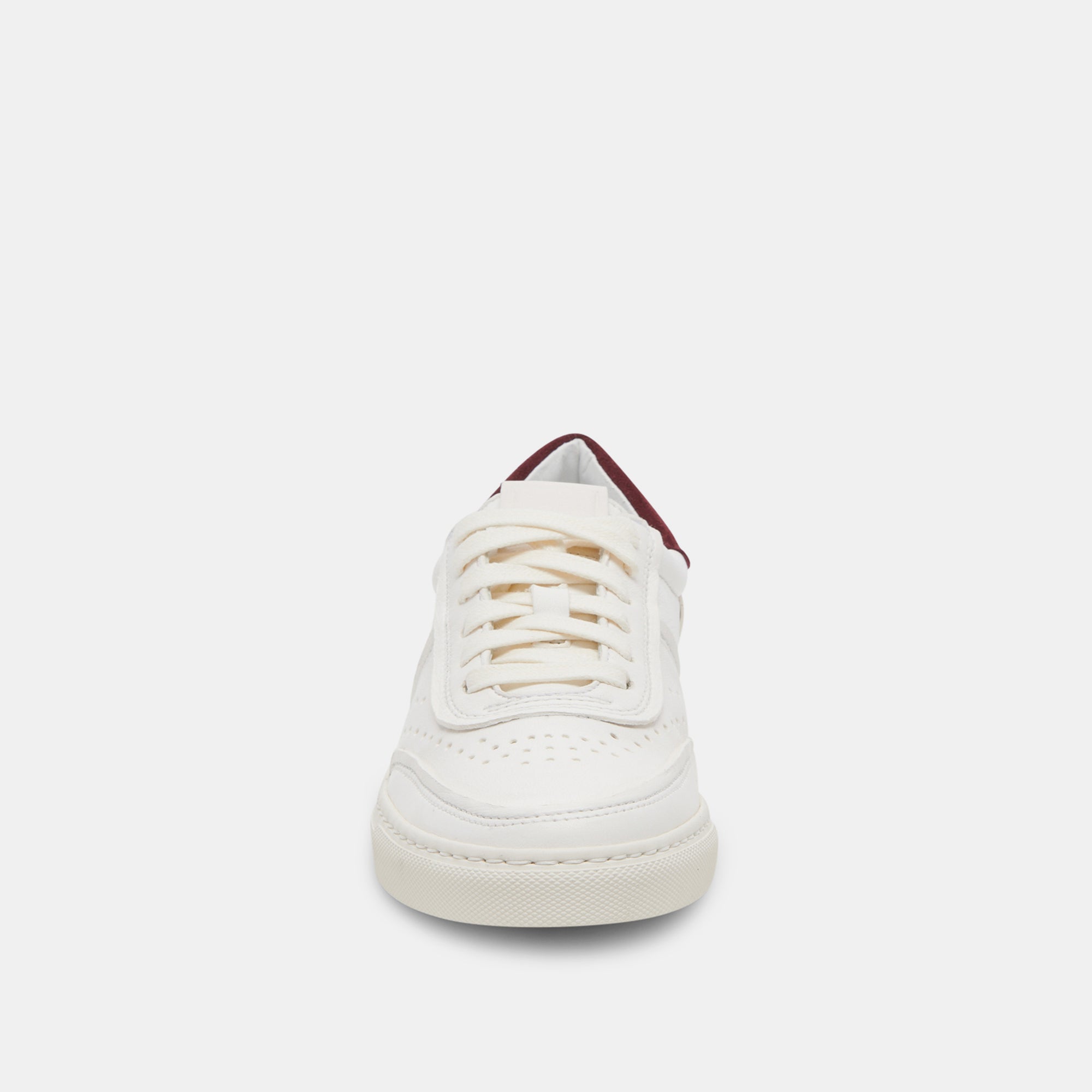 Boden White & Maroon Leather Sneakers for Women - Comfortable Casual Shoes for Walking, Running & Everyday Wear
