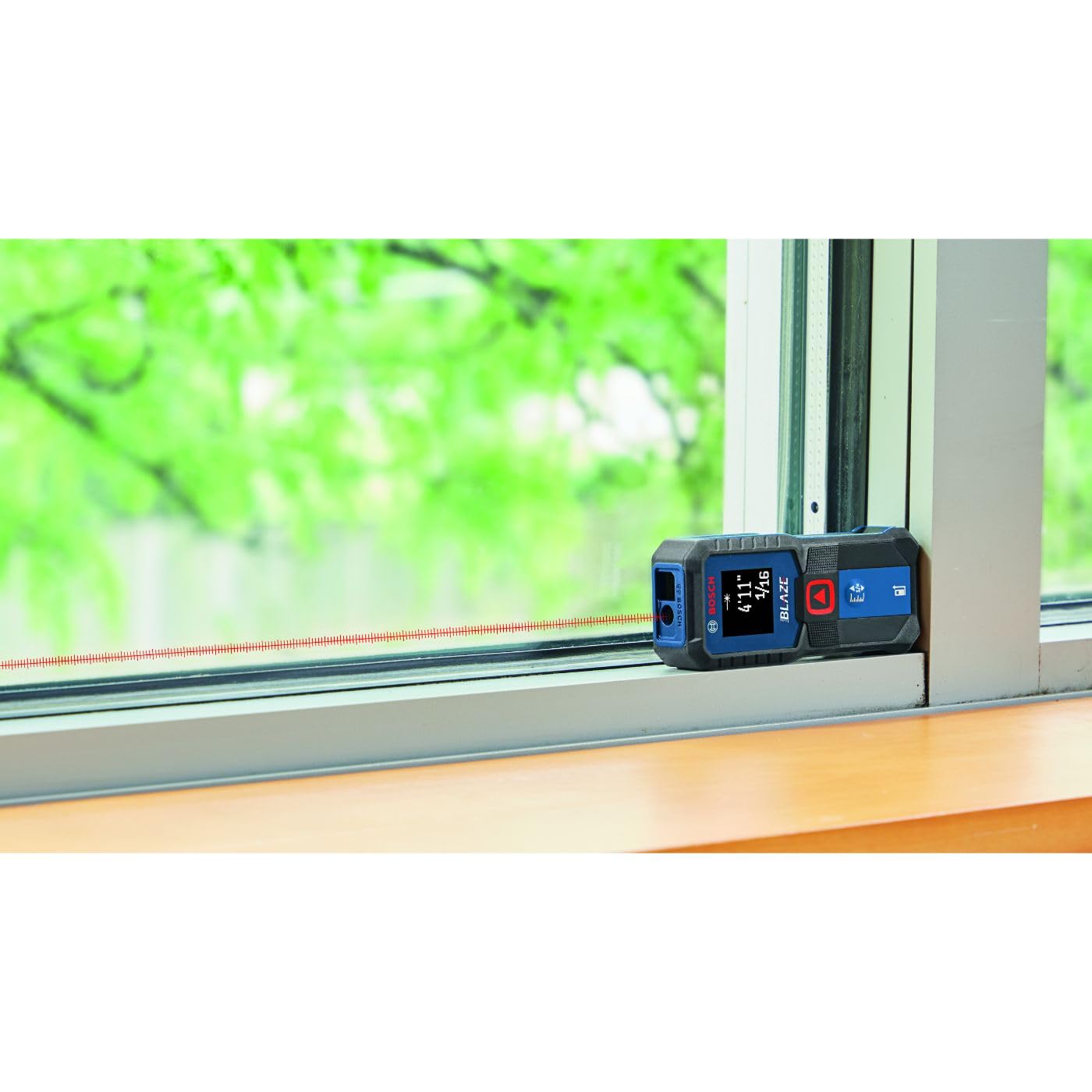 BOSCH GLM100-23 100 Ft Laser Distance Measurer with Blaze Technology - Includes 2 AA Batteries - Perfect for Construction, Home Renovation, and DIY Projects