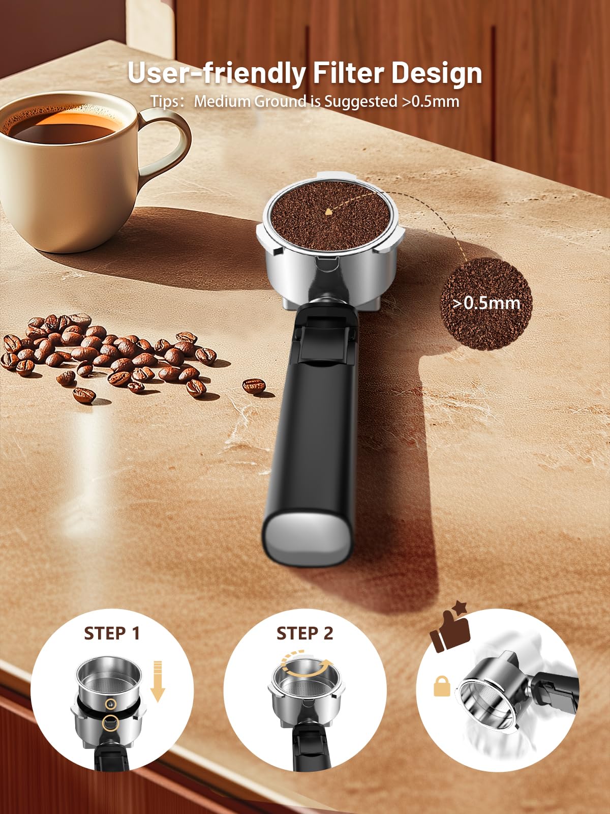20 Bar Espresso Coffee Machine with Rapid Cold Brew Technology - Separate Milk Tank & Touch Screen Control - Perfect for Lattes, Cappuccinos & Americano - Ideal for Home, Office & Coffee Shops - Stainless Steel Commercial Grade Coffee Maker
