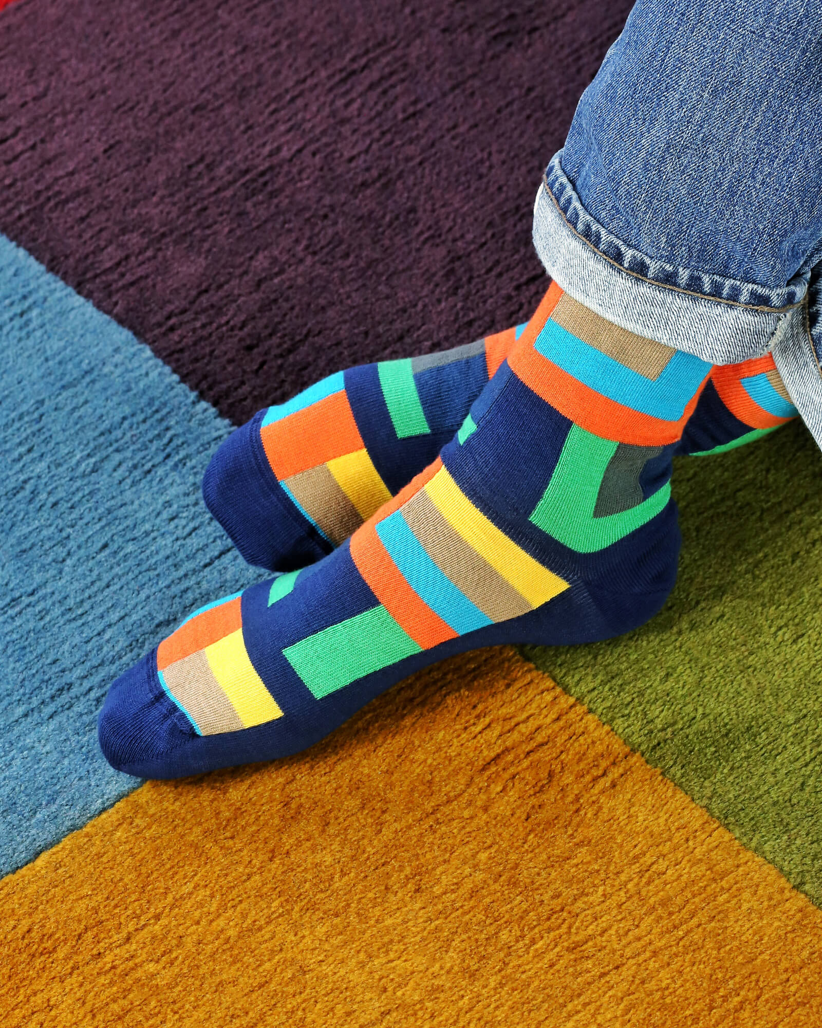 DÉCLIC Jentris Navy Blue Socks for Men & Women - Comfortable Casual Athletic Socks for Running, Hiking, and Everyday Wear