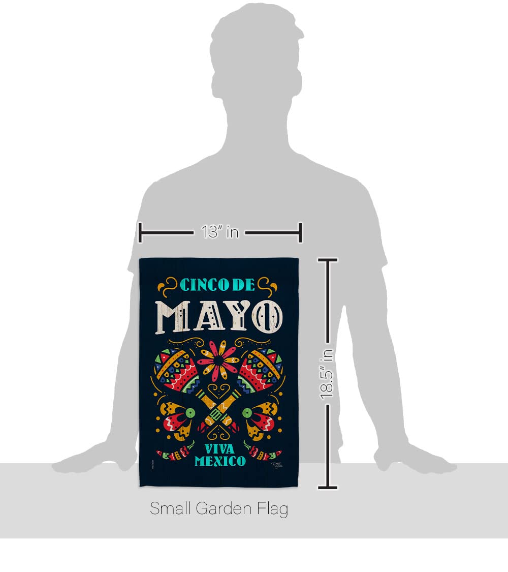Viva Mexico Garden Flag Set - Cinco de Mayo Party Decor for Outdoor & Yard