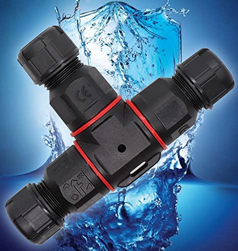 3 Way IP68 Waterproof Electrical Junction Box - Outdoor Cable Connector for Ø5mm-10mm Cables (3 Pin) | Weatherproof Electrical Enclosure for Garden Lights, Pool Equipment & Outdoor Wiring