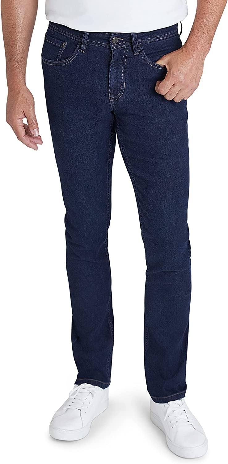 IZOD Men's Stretch Denim Jeans - Ultra Soft Straight Fit Comfortable Casual Pants for Everyday Wear | Office, Weekend & Outdoor Activities