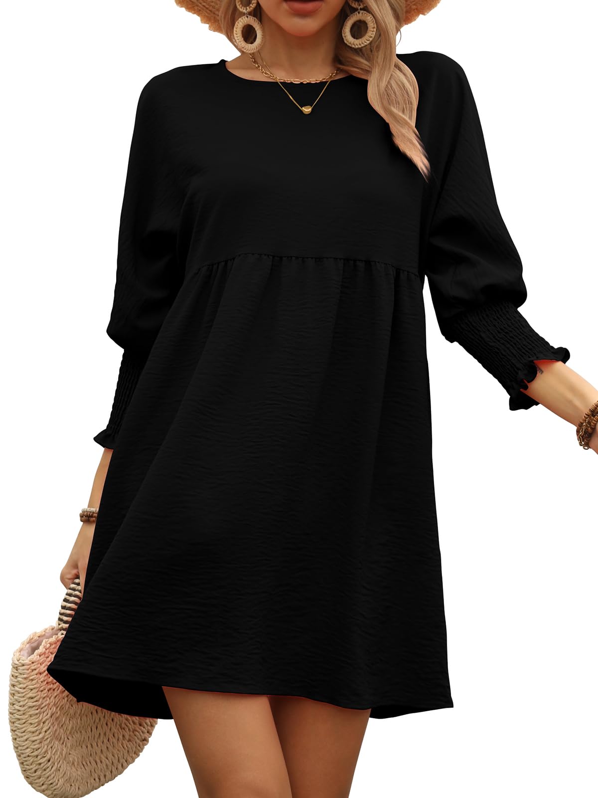 2024 Women's Casual Round Neck T-Shirt Dress - Elegant Spring & Summer Beach Wedding Dress for Ladies | Perfect for Outdoor Events, Vacations & Date Nights