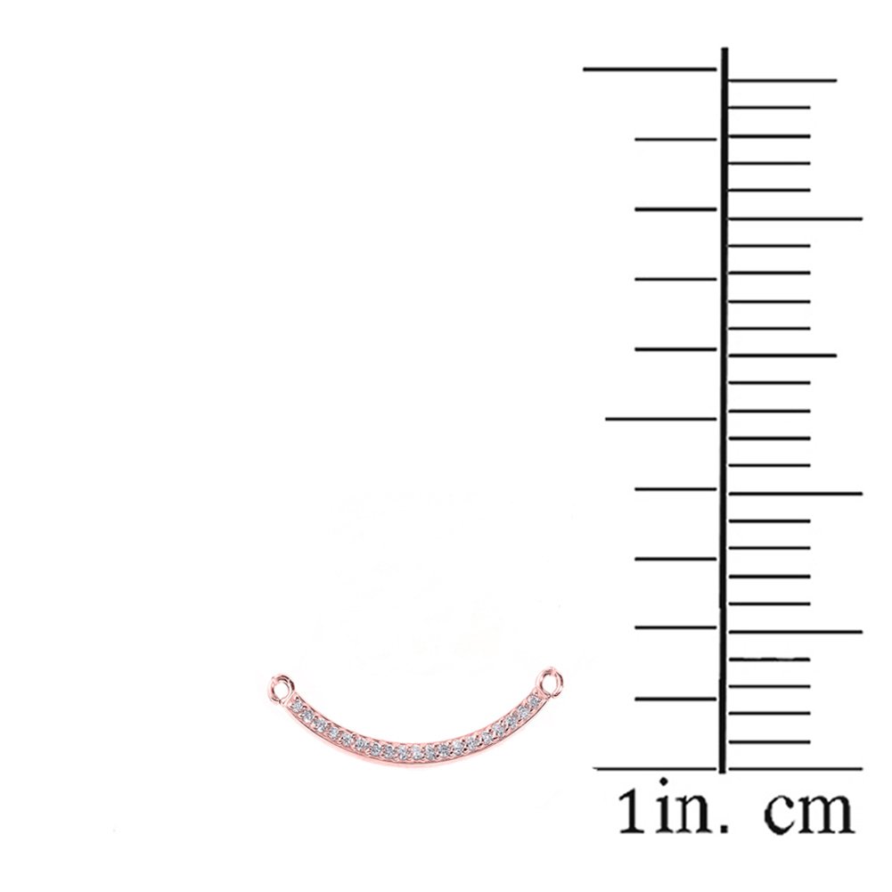 14K Rose Gold Diamond Curved Bar Necklace - Elegant Dainty Pendant for Women, Perfect for Everyday Wear, Date Nights & Special Occasions